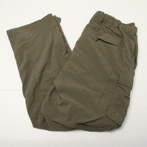 REI Pants Mens Large Green Convertible Cargo Hiking Zip Off Quick Dry Trail